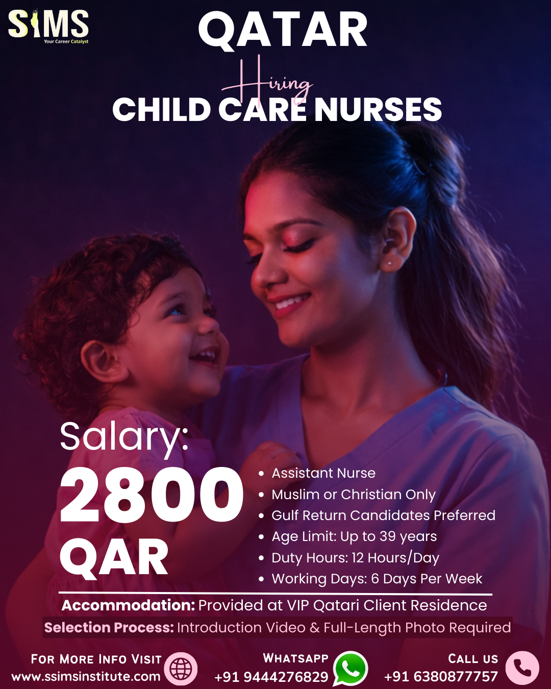 Child Care Female Nurse — Gulf job poster